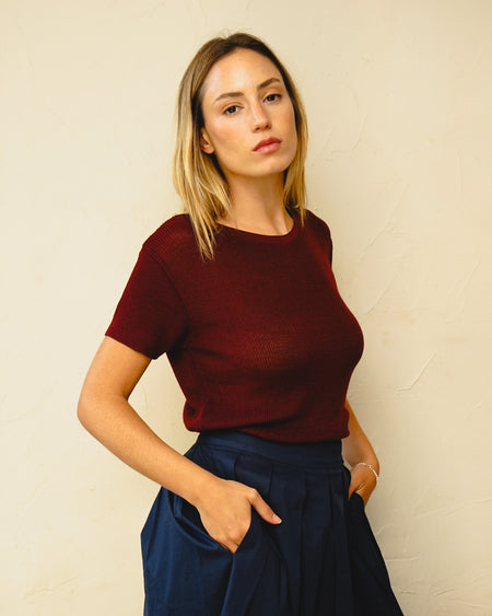 Tricot Pontinho Vinho MC