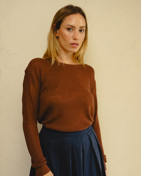 Tricot Pontinho Marron