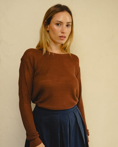 Tricot Pontinho Marron