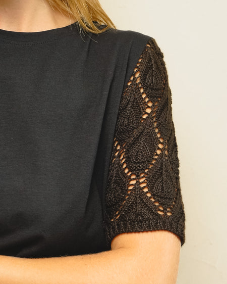 Blusa Manga Renda Preta