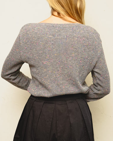 Tricot Pontinho Grafite Mescla