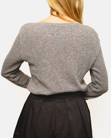 Tricot Pontinho Grafite Mescla