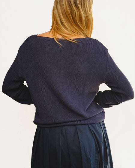 Tricot Pontinho Marinho