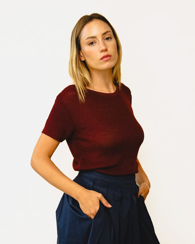 Tricot Pontinho Vinho MC