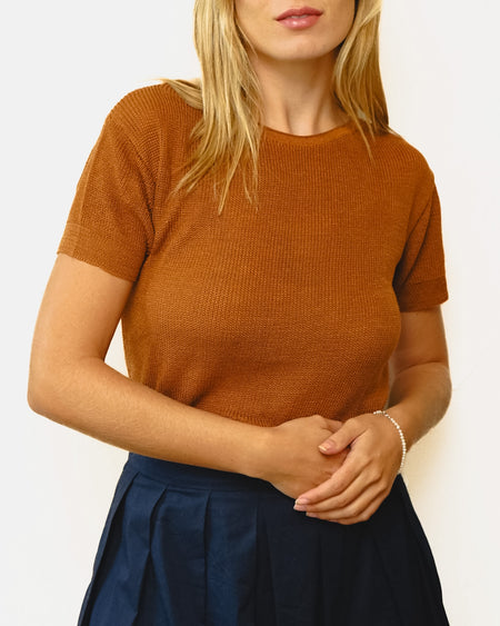 Tricot Pontinho Camelo MC