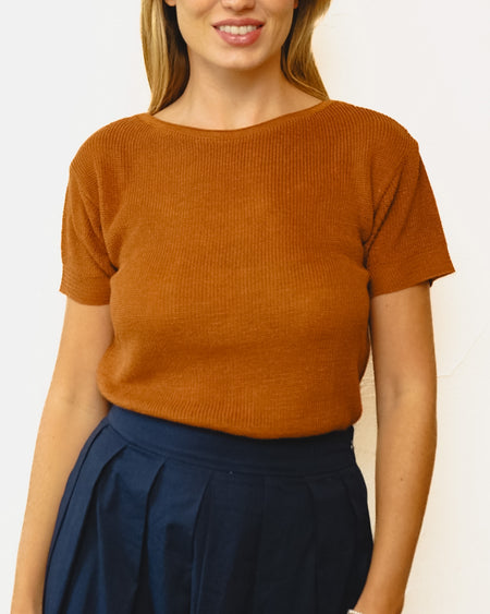 Tricot Pontinho Camelo MC