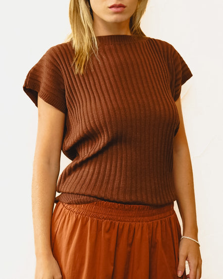 Blusa Tricot Mel Marrom