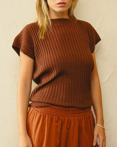 Blusa Tricot Mel Marrom