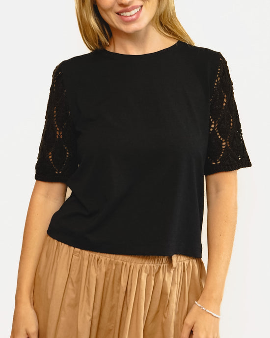 Blusa Manga Renda Preta
