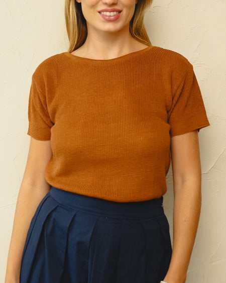 Tricot Pontinho Camelo MC